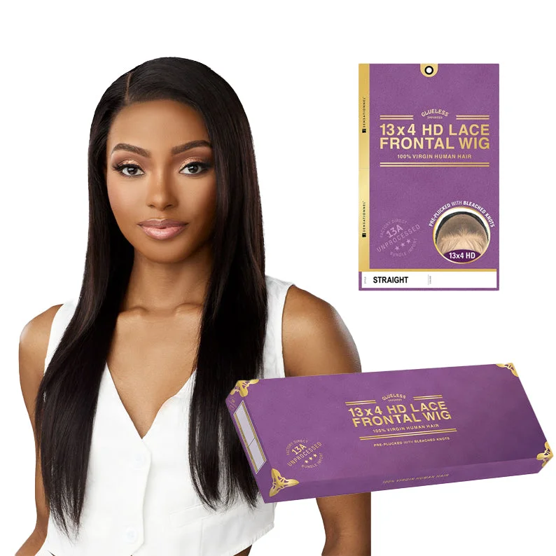 stylish pixie wigs for chic fashion -SENSATIONNEL 13X4 Glueless HD Lace Frontal Wig - 13A STRAIGHT 20"