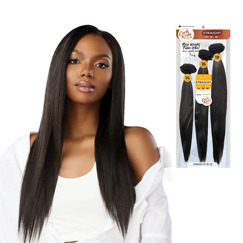 wigs for women with square-shaped faces -SENSATIONNEL Curls Kinks & Co Multi Straight 14" 16" 18"