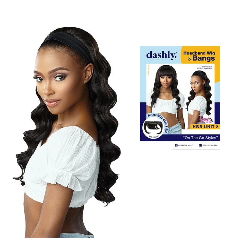 easy-to-wear synthetic wigs for convenience -SENSATIONNEL DASHLY HEADBAND WIG & BANG - UNIT 2