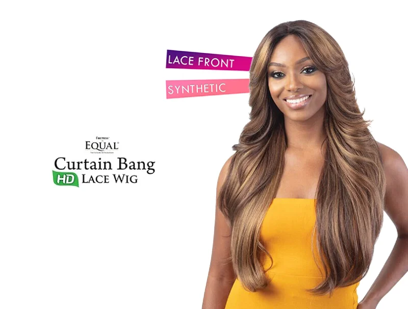 premium human hair wigs for seamless style -SHAKE N GO EQUAL CURTAIN BANG HD LACE WIG - BOMBSHELL