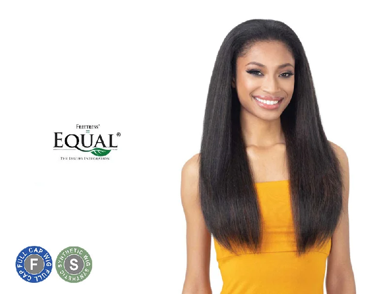 trendy medium-length wigs for everyday styling -SHAKE N GO FREETRESS EQUAL NATURAL ME DRAWSTRING FULLCAP WIG NATURAL PRESSED YAKY