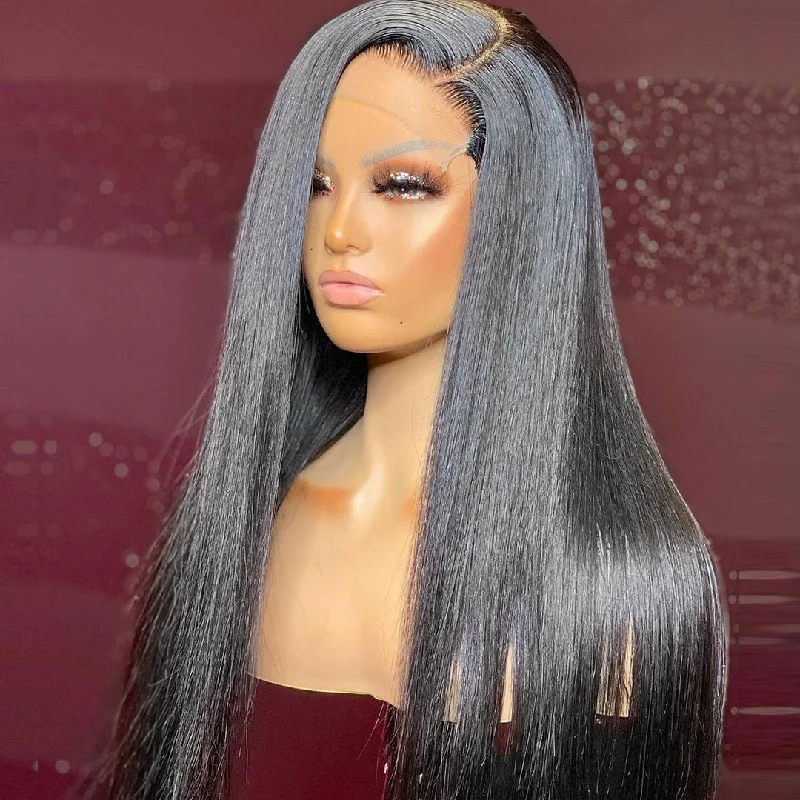 easy-to-wear wigs for beginners -Transparent Lace Straight 6×6 HD Closure Hair Wigs 180% Density