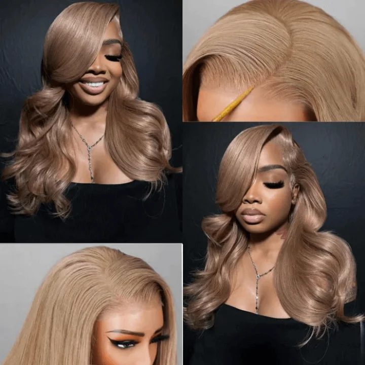 thick curly wigs for volume and bounce -Tuneful Special Customise Light Flaxen Brown Cozy Blonde Colored 13x4 13x6 HD Lace Frontal Wigs 210% Density