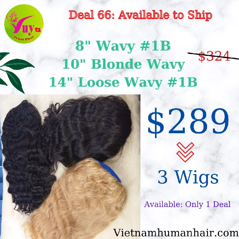 short pixie wigs for youthful energy -Vietnamese hair 8"wig wavy and 10" wig straight blonde , 14" wig loose wavy #1B hair  available instock : 3 wigs