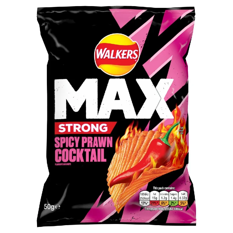 Walkers Max Strong Fiery Prawn Cocktail 50G