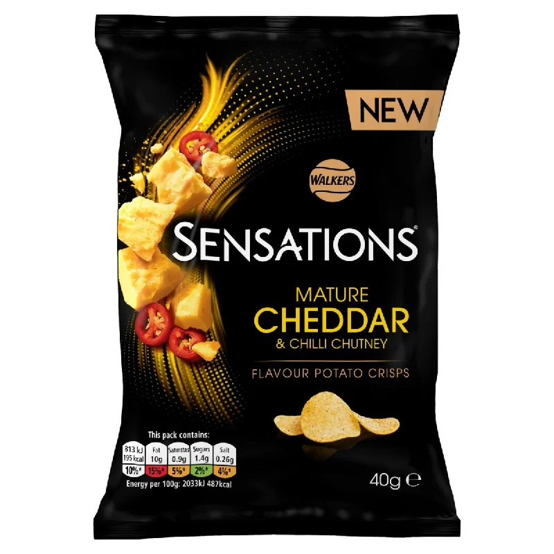 Walkers Sensations Mature Cheddar & Chilli Chutney 40g