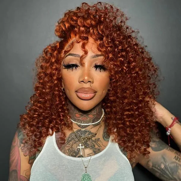 high-quality human hair wigs for natural shine -Wow $1 Lace Wig| Dark Ginger Brown Wear Go Glueless 7×5 Lace Wig 180% Density Flash Sale